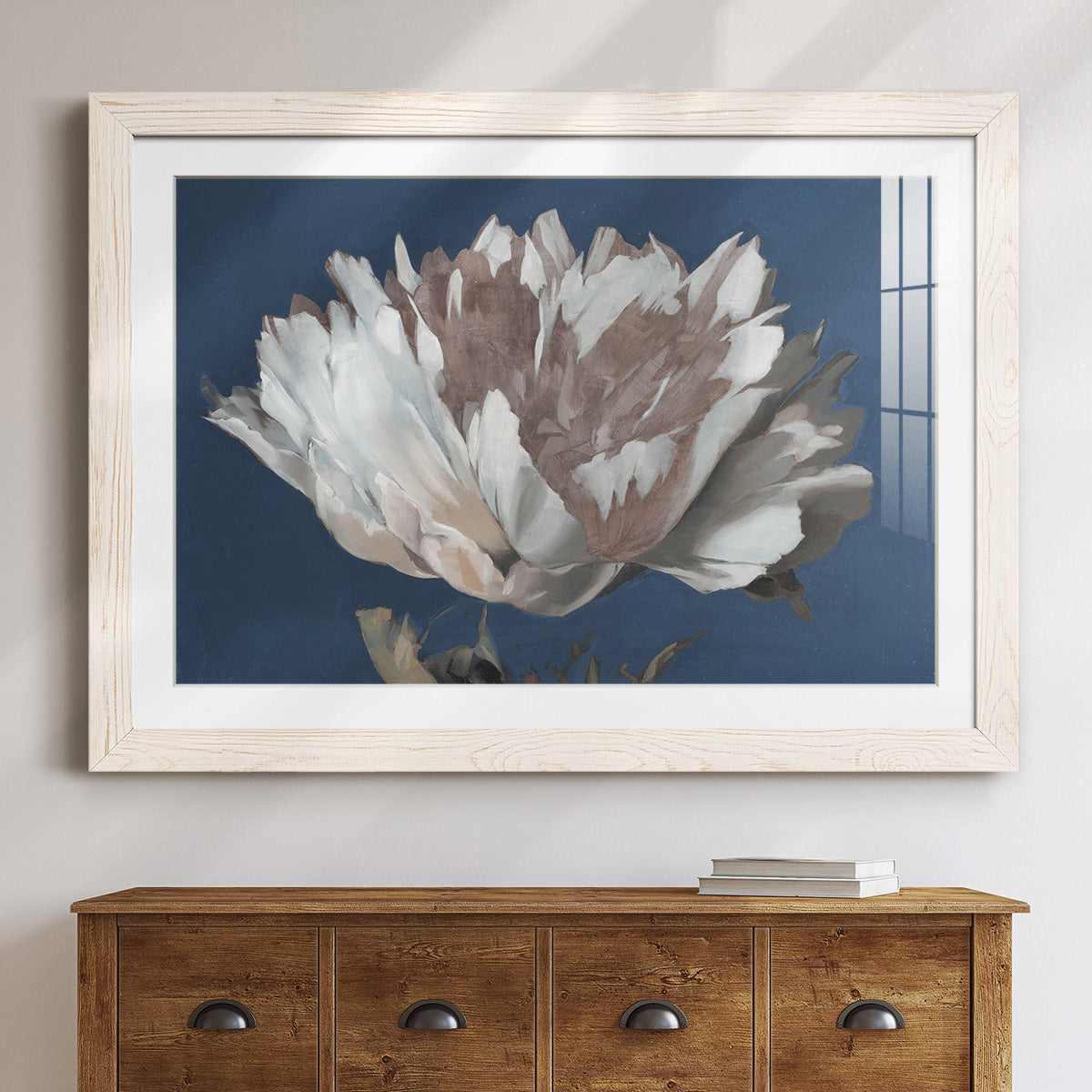 White Peony - Barnwood Framed Art Print