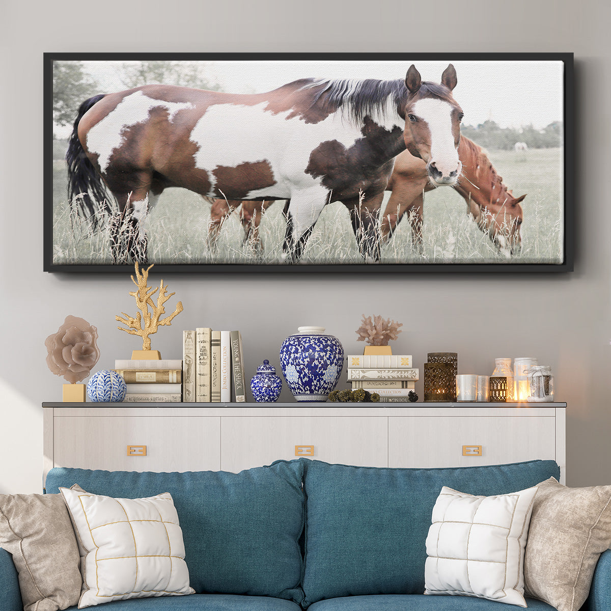 Grazin' - Floater Framed Canvas Print