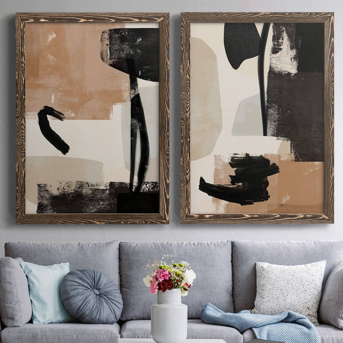 Selective Arrangement III - Premium Framed Canvas 2 Piece Set - Ready to Hang