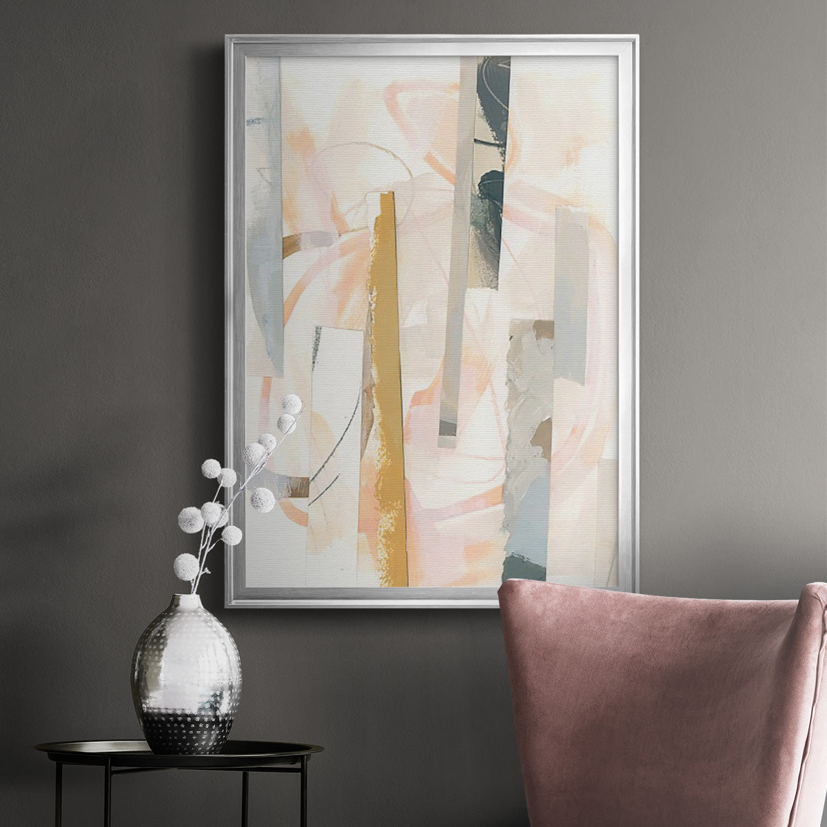 Melon Litmus I - Modern Framed Canvas Print