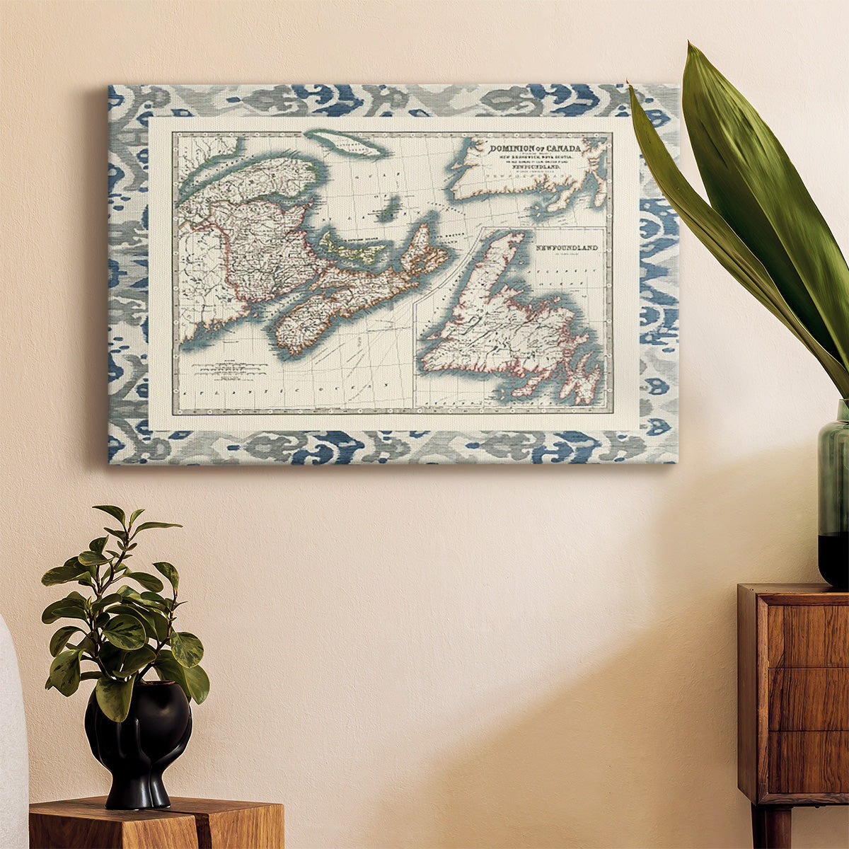 Bordered Map of Canada Premium Gallery Wrapped Canvas - Ready to Hang