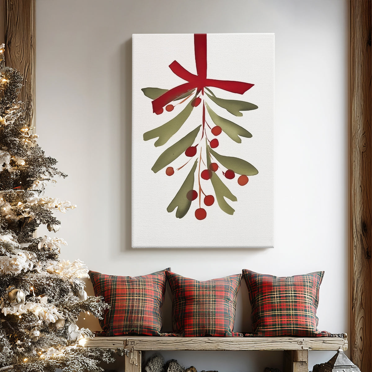 Frostlit Dusk Hearth - Canvas Art Print