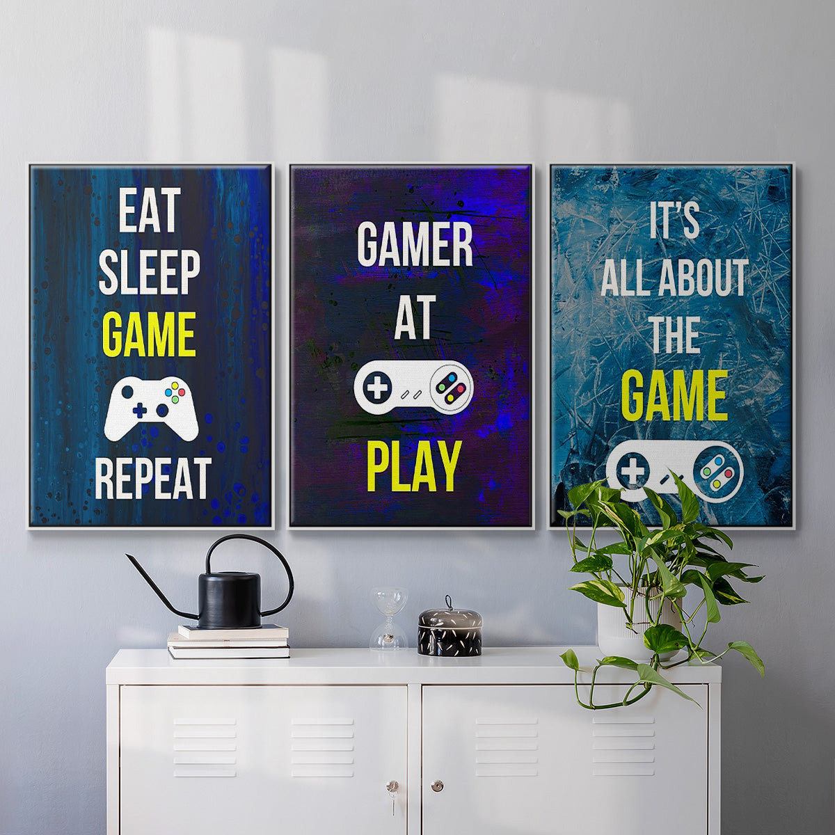 Gamer at Play IV - Floater Framed Canvas Set