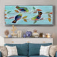 Bitty Birds I - Floater Framed Canvas Print