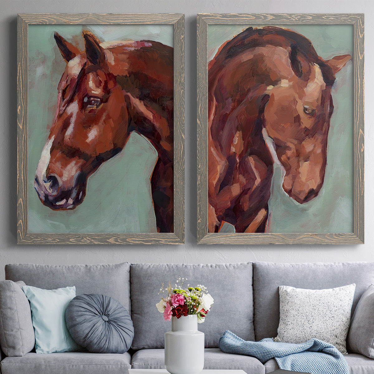 Paint by Number Horse I - Premium Framed Canvas 2 Piece Set - Ready to Hang