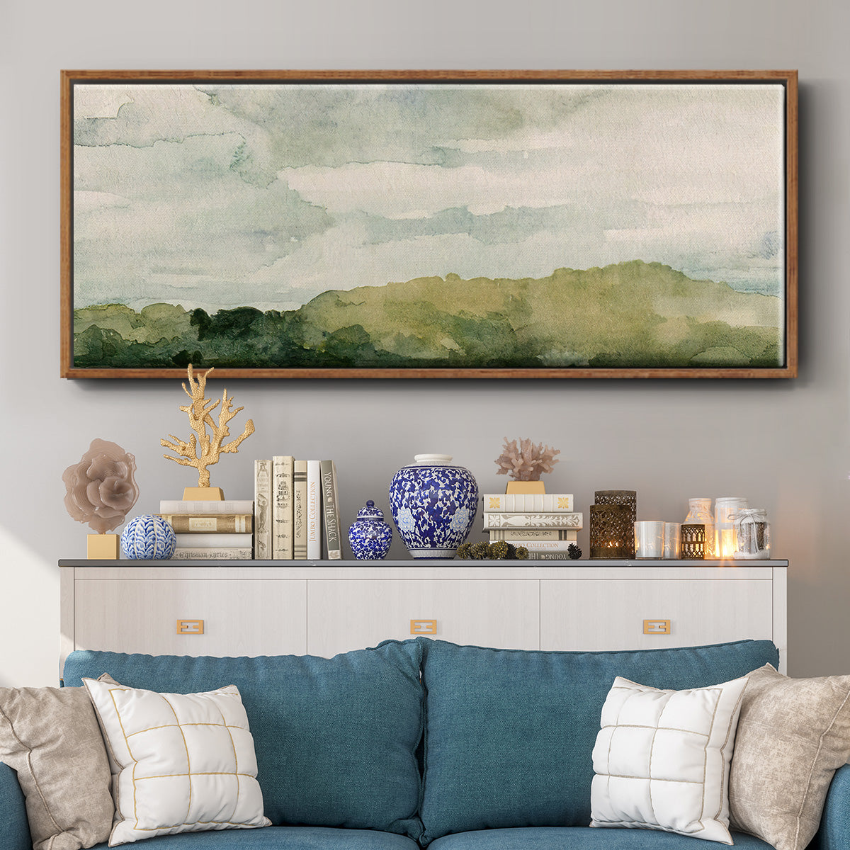 Riverside I - Floater Framed Canvas Print