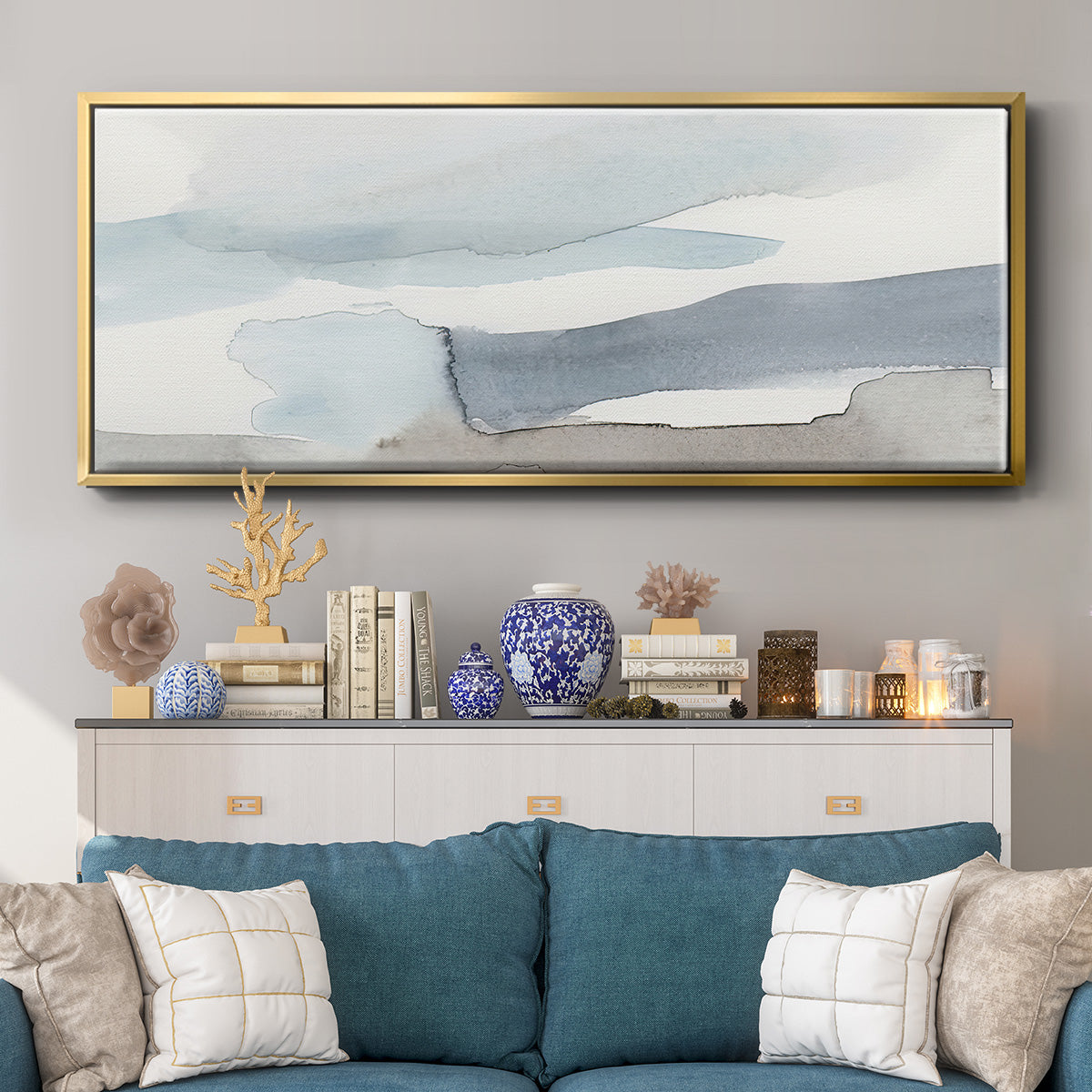 Coastal Tones II - Floater Framed Canvas Print