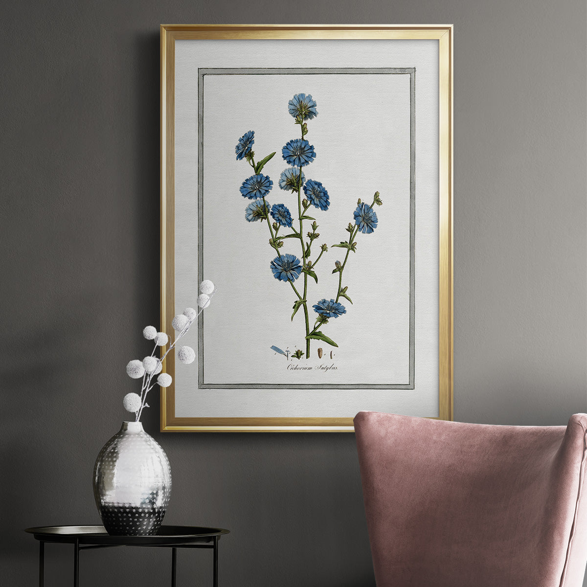 Soft Botanical I - Modern Framed Canvas Print