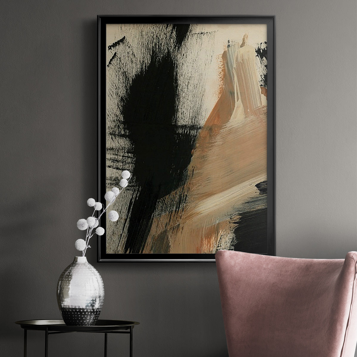 Baked Paintstrokes I - Modern Framed Canvas Print
