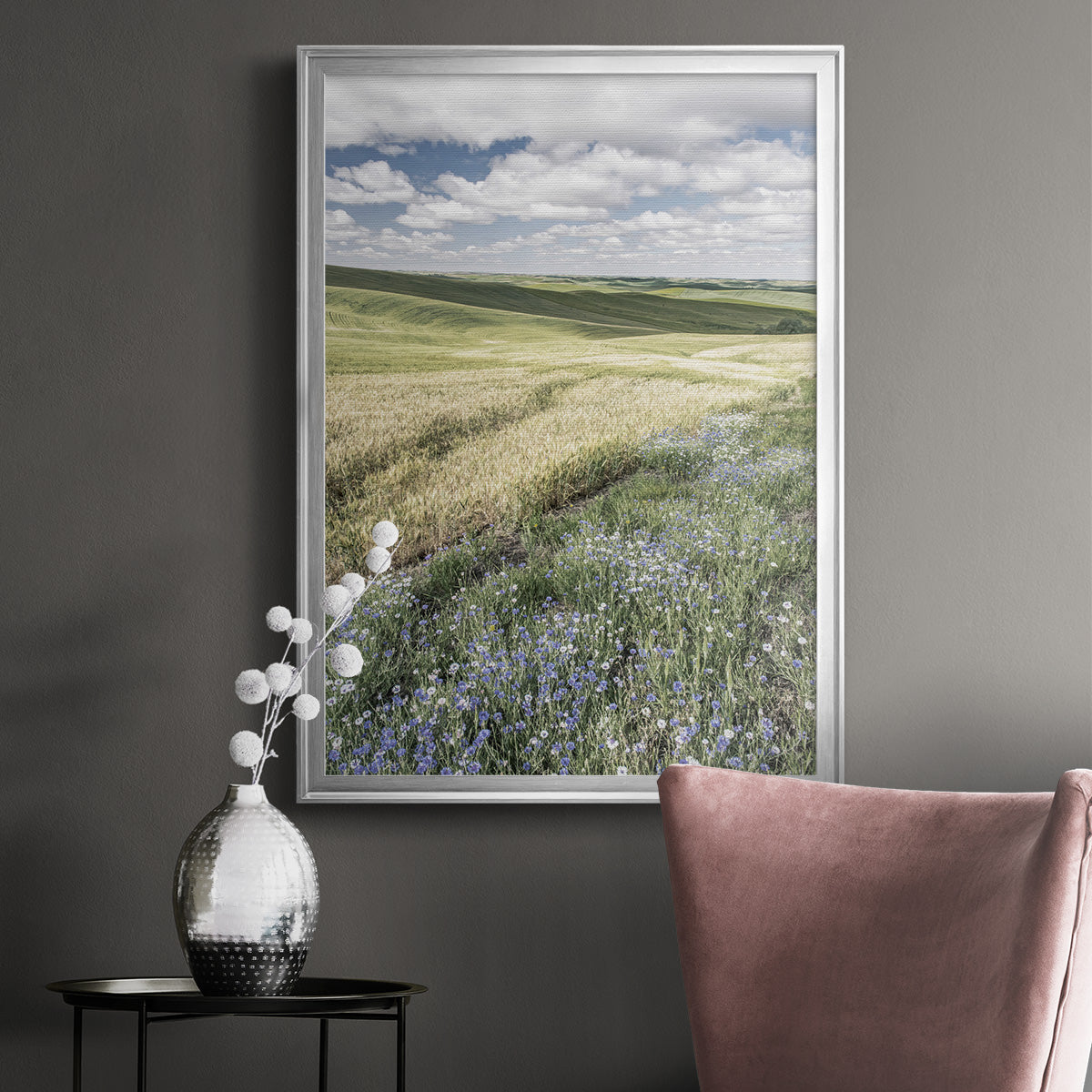 Wildflower Farm - Modern Framed Canvas Print