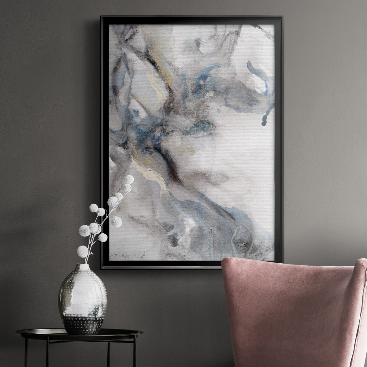Marble Trance - Modern Framed Canvas Print