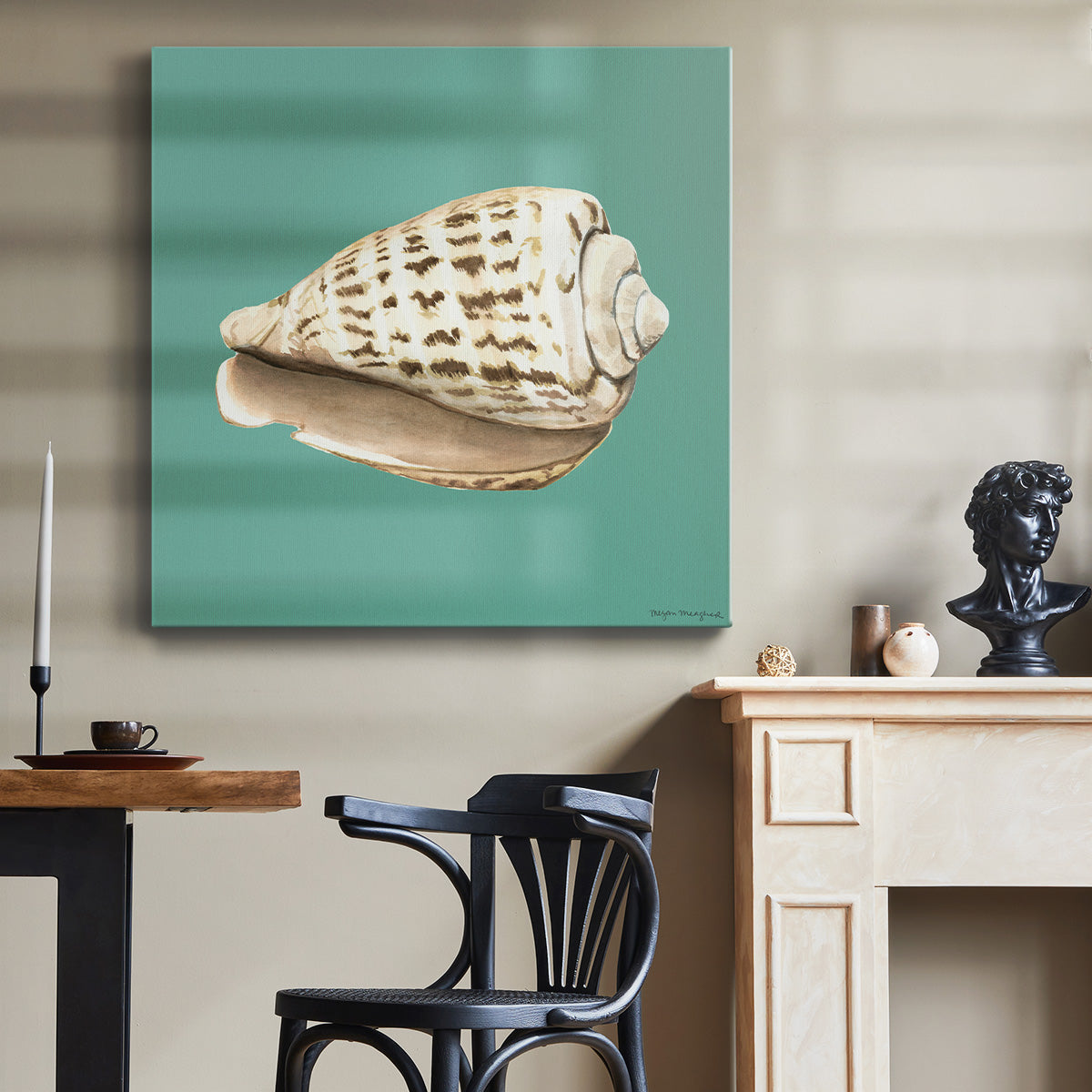 Shell on Aqua II - Canvas Art Print
