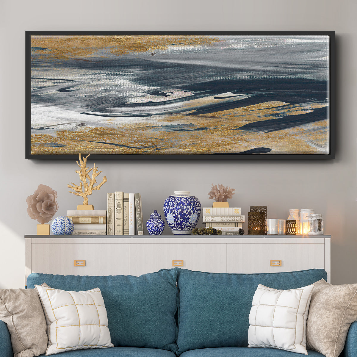 Tumultuous Navy - Floater Framed Canvas Print