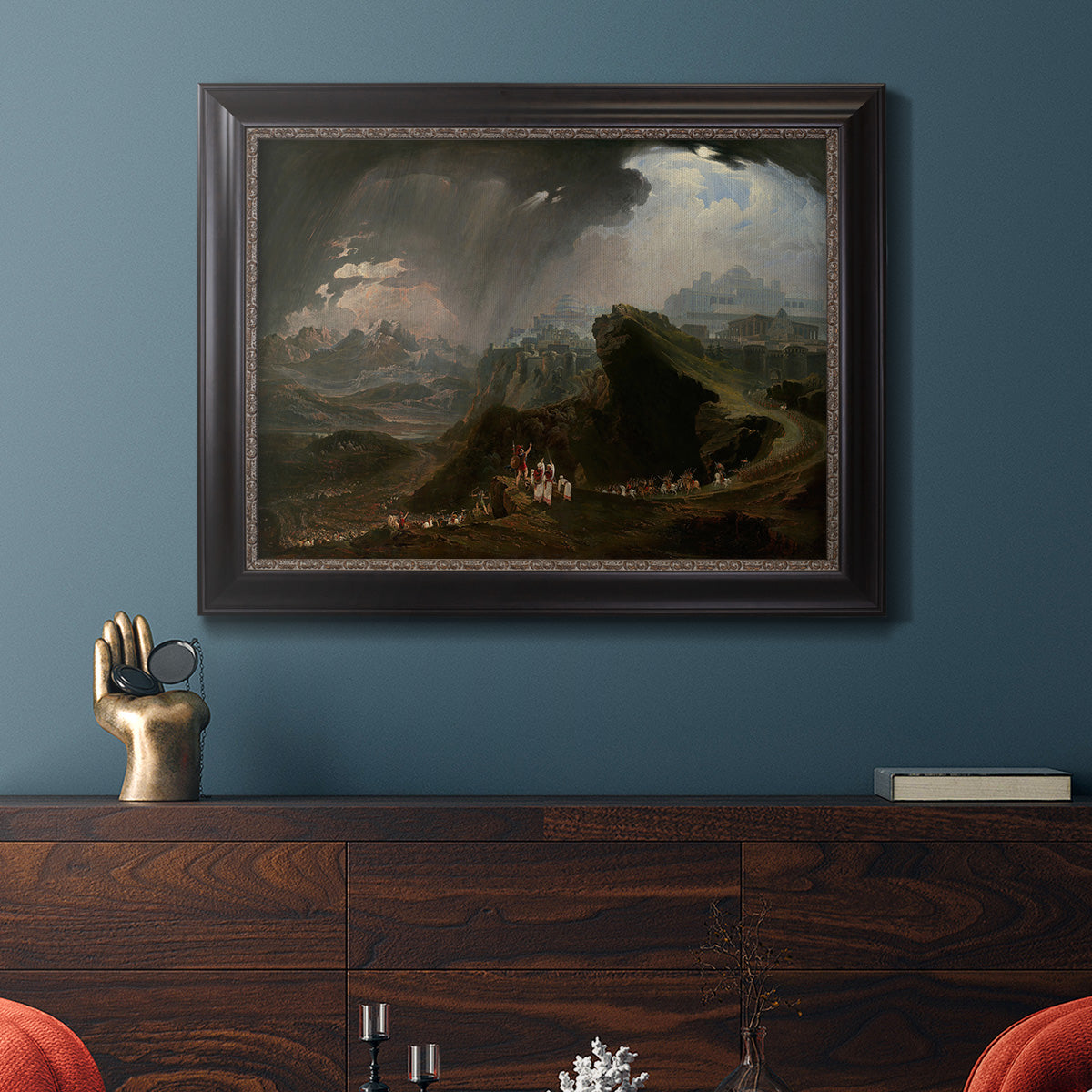 Joshua Commanding the Sun to Stand Still upon Gibeon - Ornate Framed Canvas Print