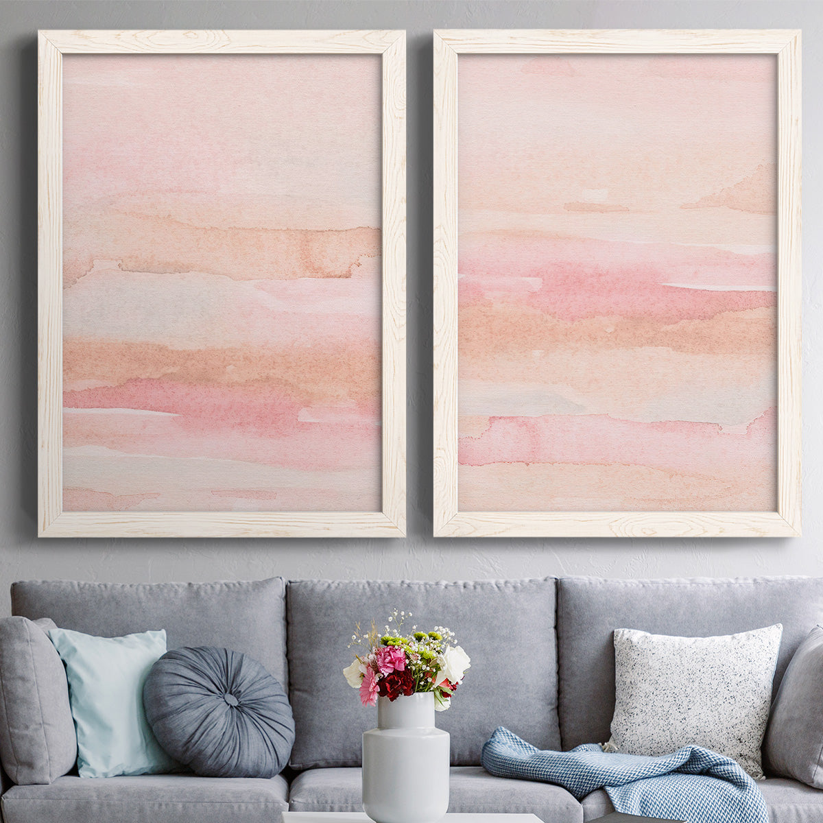 Rose Fade I - Premium Framed Canvas 2 Piece Set - Ready to Hang