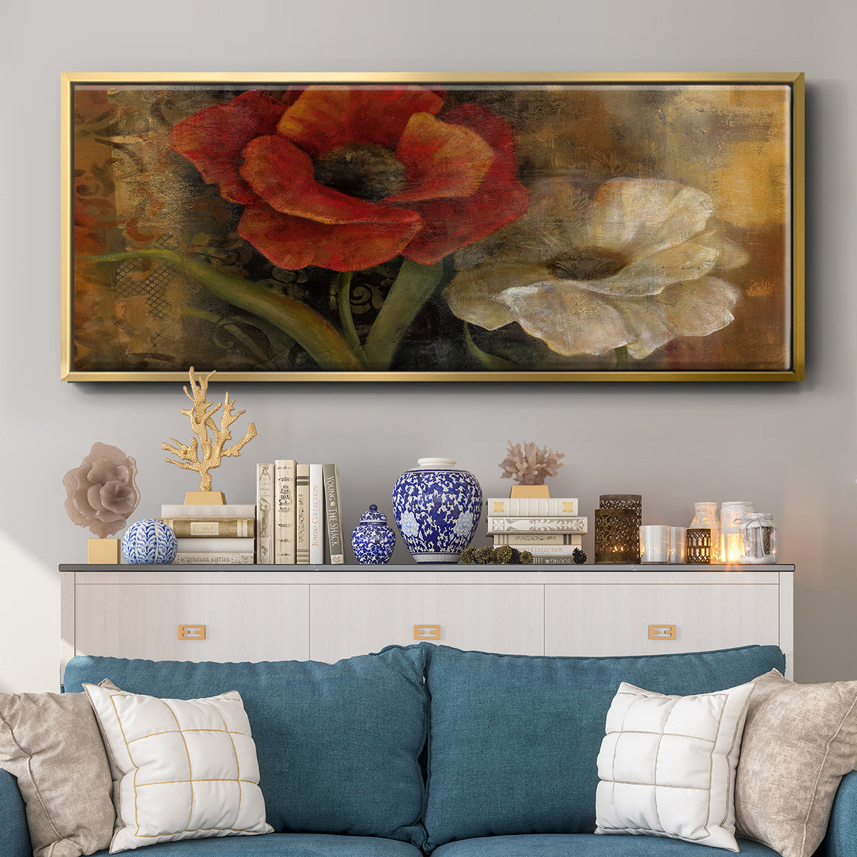 Perfect Pair I - Floater Framed Canvas Print