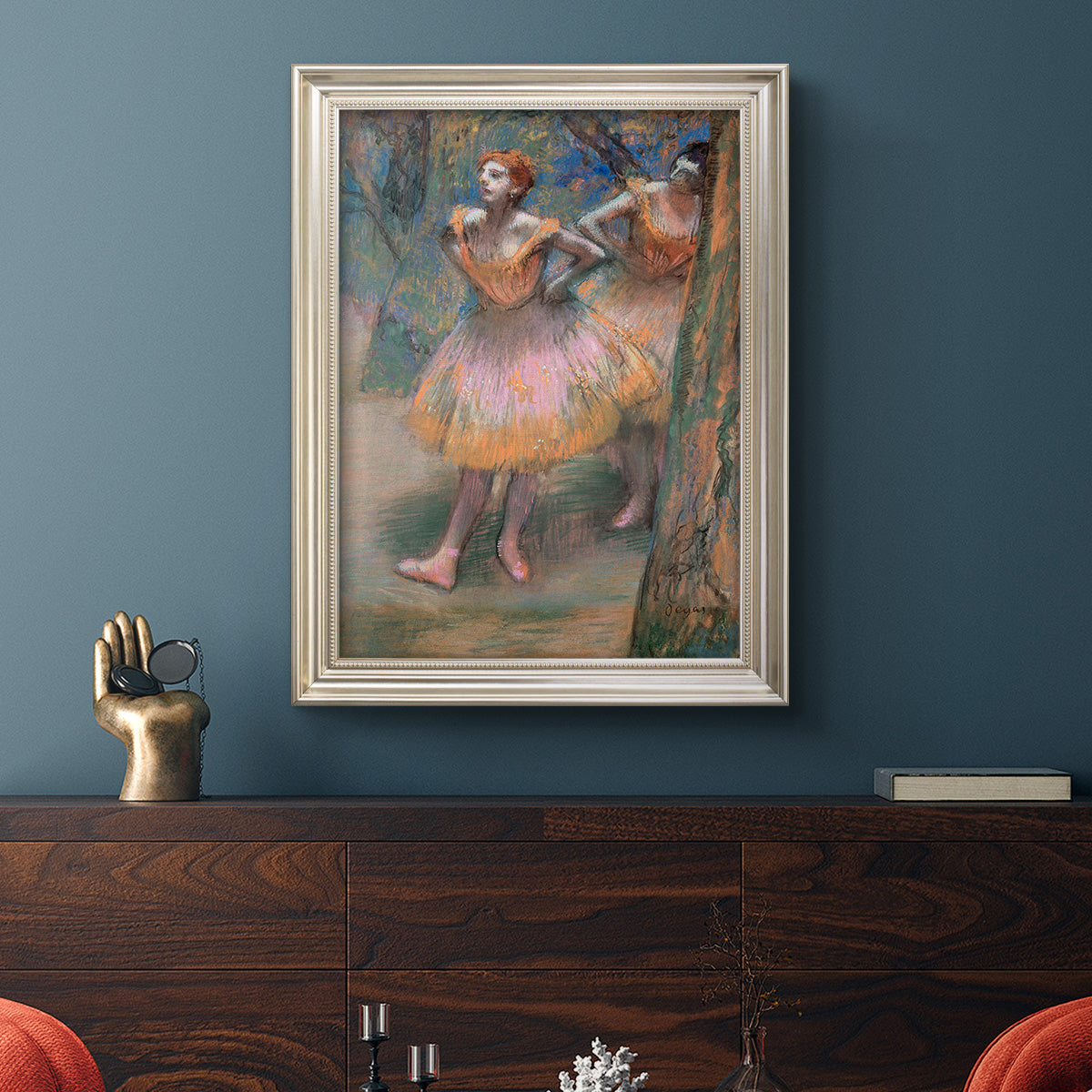 Two Dancers - Ornate Framed Canvas Print