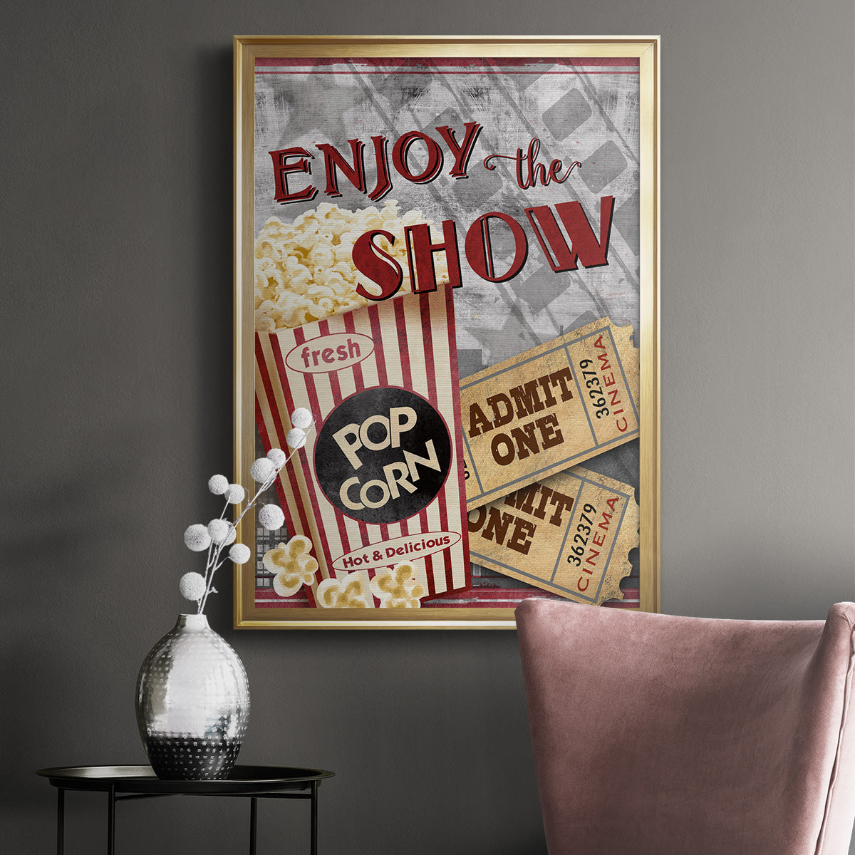 Movie Night I - Modern Framed Canvas Print