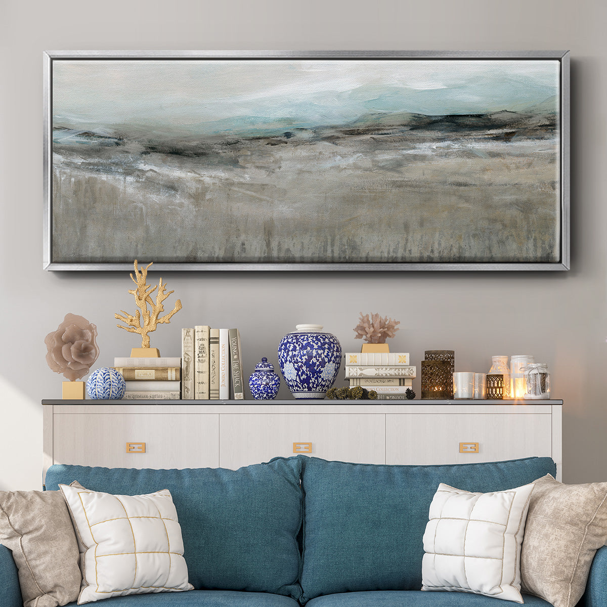 Distant Foothills - Floater Framed Canvas Print