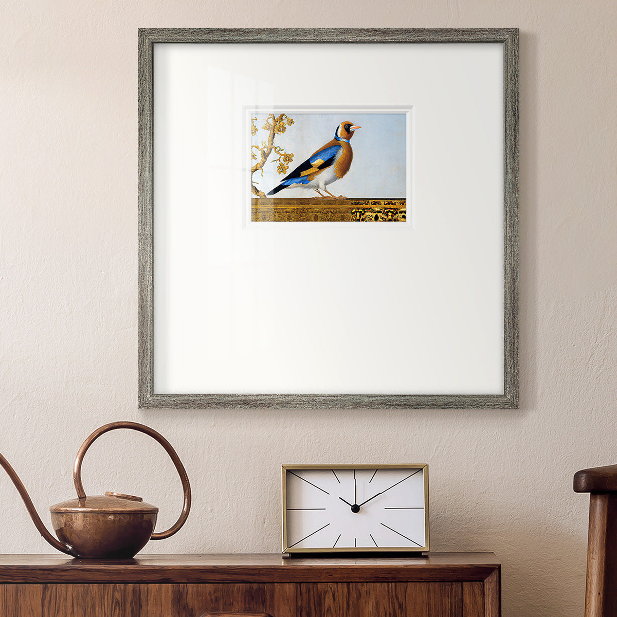 Golden Finch Premium Framed Print Double Matboard