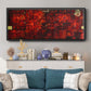 99 Names of Allah  Red - Floater Framed Canvas Print
