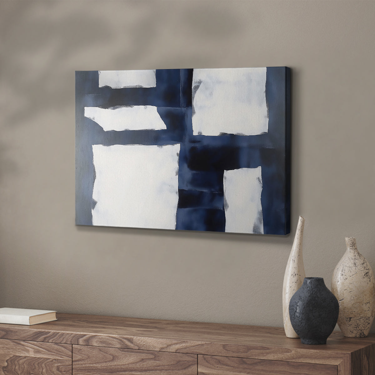 Blue and White Abstract XCIV - Canvas Art Print