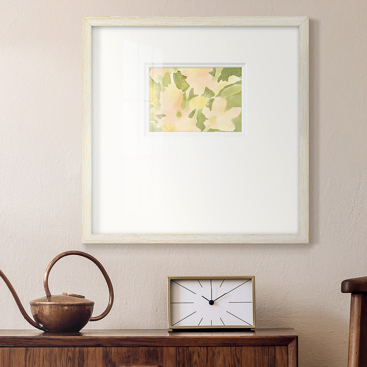 Verdant Floral Abstract I Premium Framed Print Double Matboard