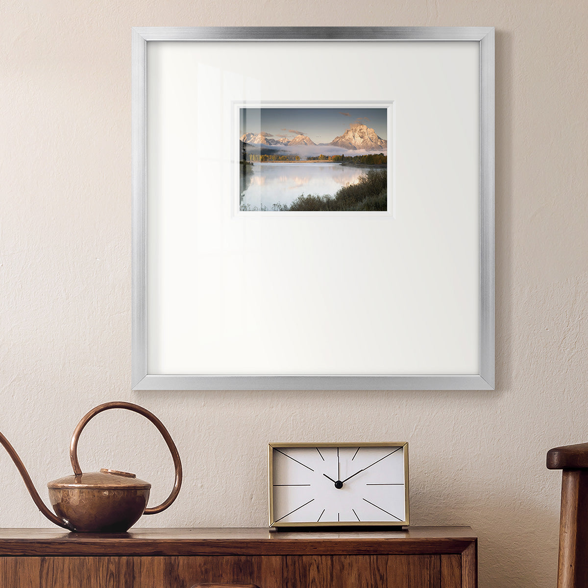 Snake River Fog Premium Framed Print Double Matboard