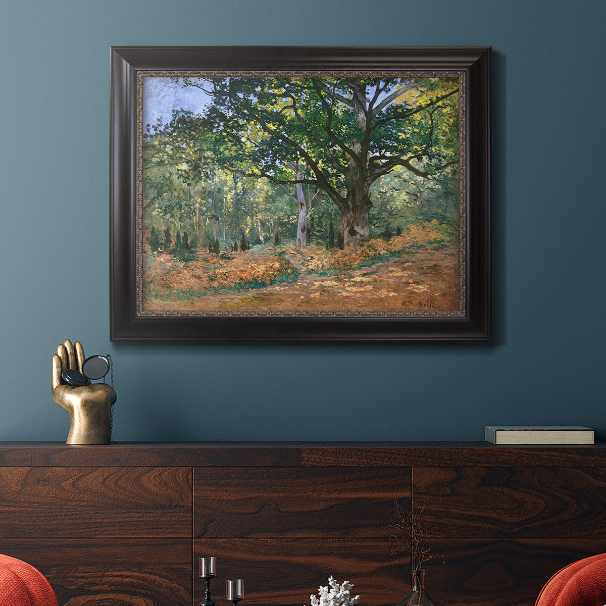 The Bodmer Oak, Fontainebleau Forest - Ornate Framed Canvas Print