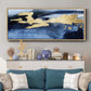Gilded Indigo Sea I  - Floater Framed Canvas Print
