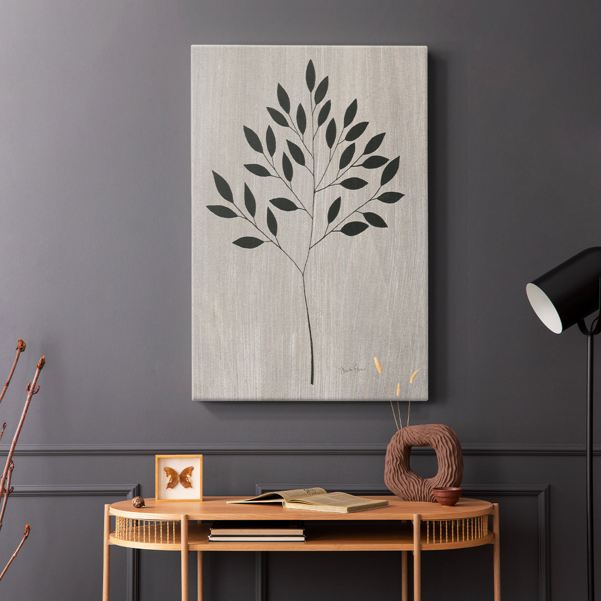 Leaves and Wood I - Canvas Art Print