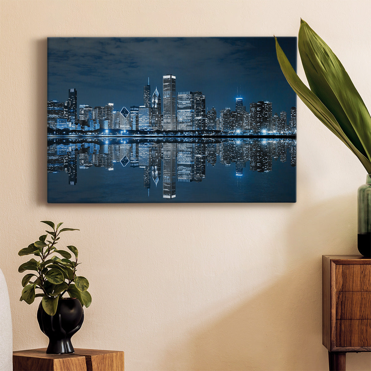 Chicago At Night - Canvas Art Print