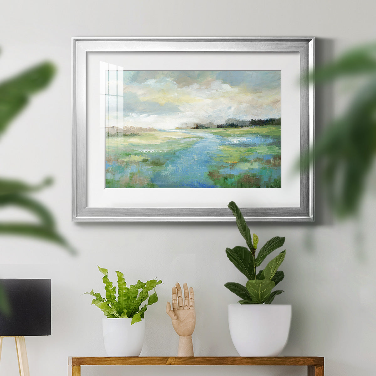 Winding Stream - Modern Framed Art Print