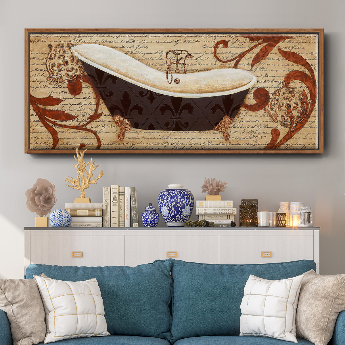 Renaissance Bath I - Floater Framed Canvas Print