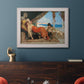 Orientalist portrait scene by Jean-Joseph Benjamin-Constant in an ornate weathered white frame displayed in a dark-toned interior setting.