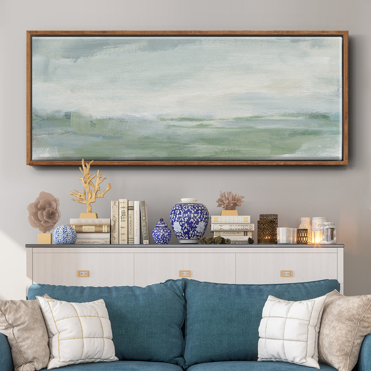 Coastal II - Floater Framed Canvas Print