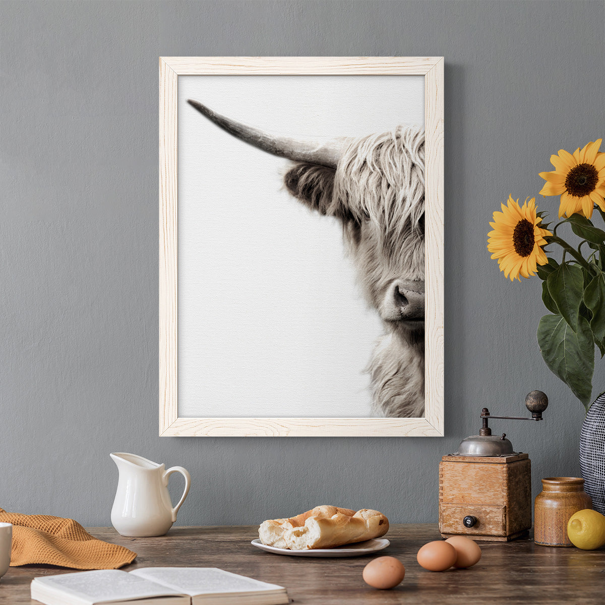 Highland Cattle - Premium Canvas Framed in Barnwood - Ready to Hang