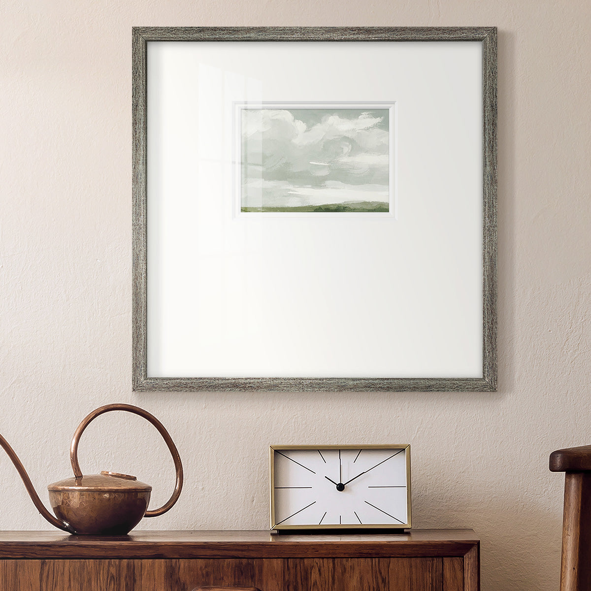 Gray Stone Sky III Premium Framed Print Double Matboard