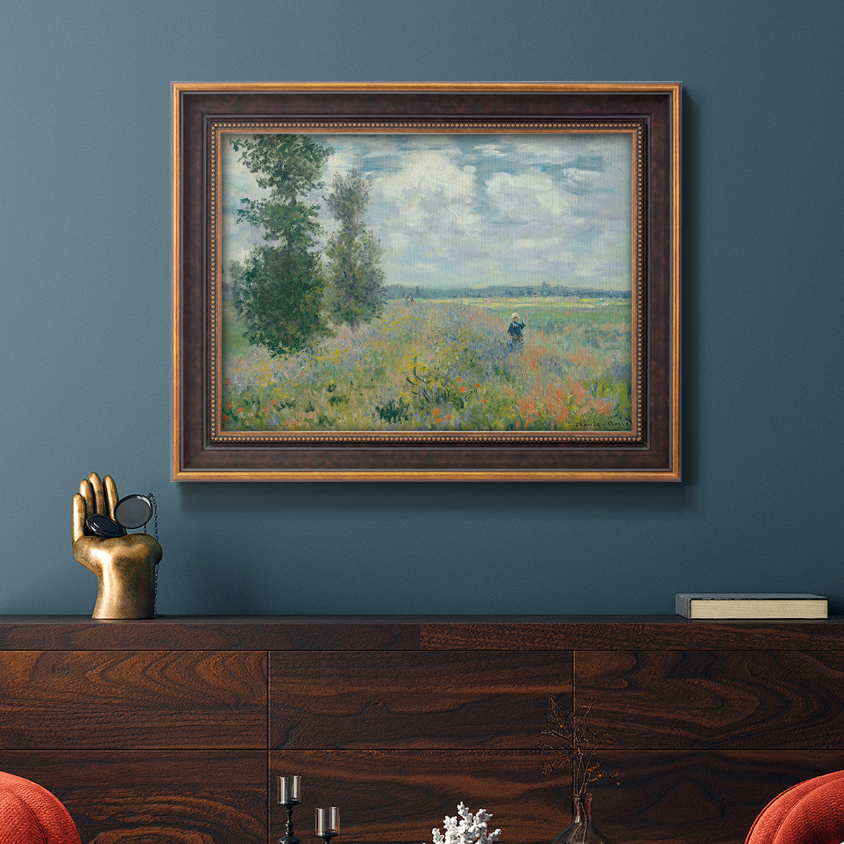 Poppy Field, Argenteuil - Ornate Framed Canvas Print