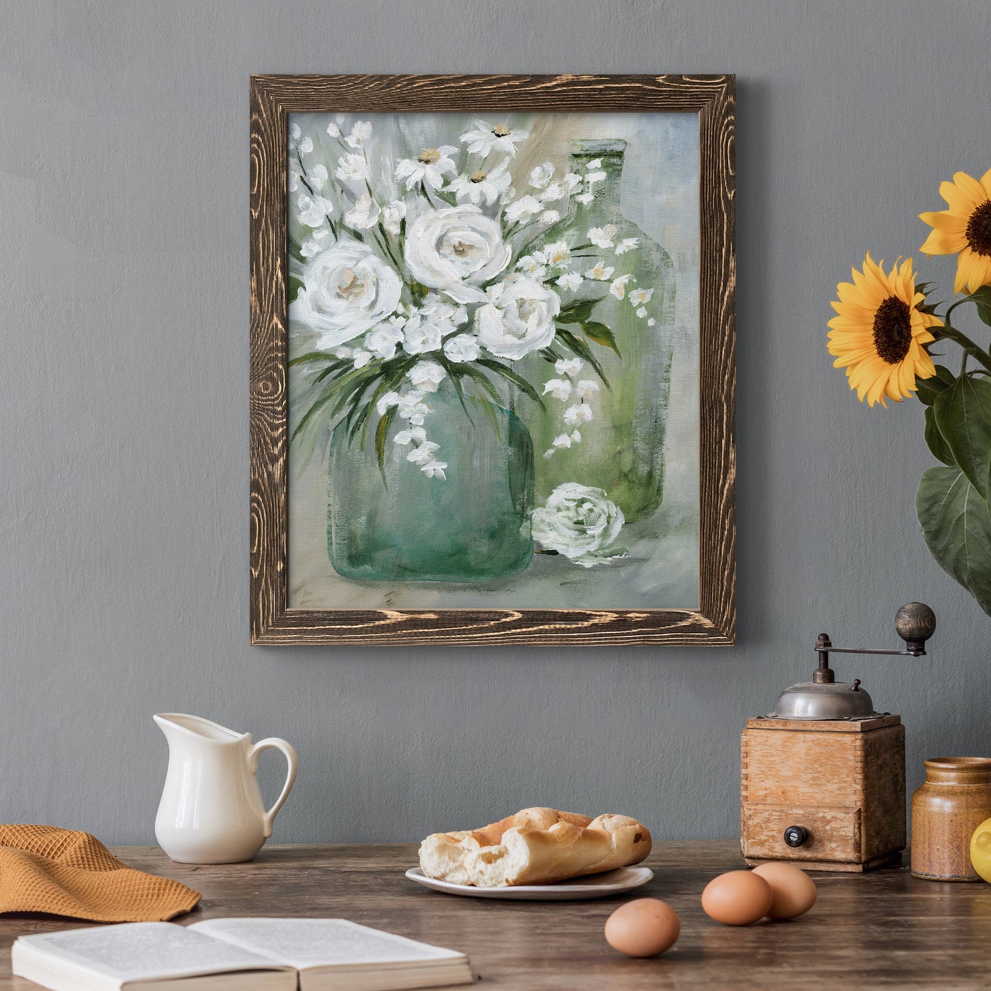 Rosey Afternoon - Premium Canvas Framed in Barnwood - Ready to Hang