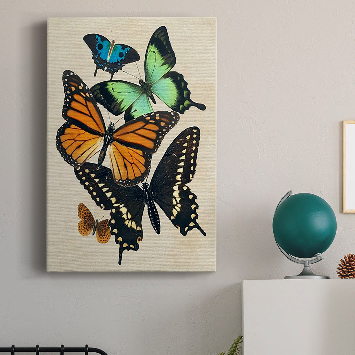 Collaged Butterflies I Premium Gallery Wrapped Canvas - Ready to Hang