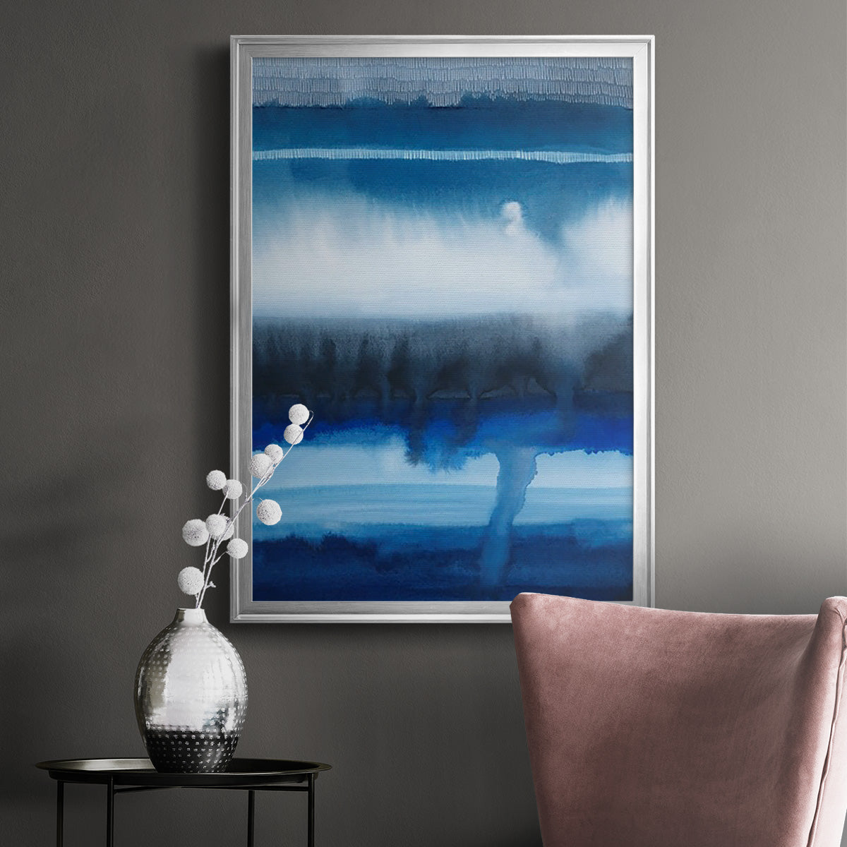 Deep Blue Shore I - Modern Framed Canvas Print