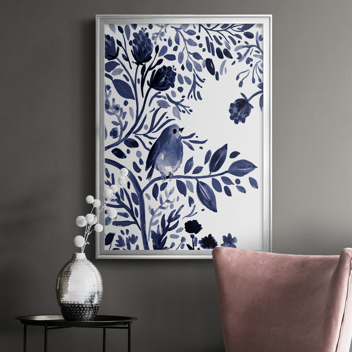 Indigo Song I - Modern Framed Canvas Print