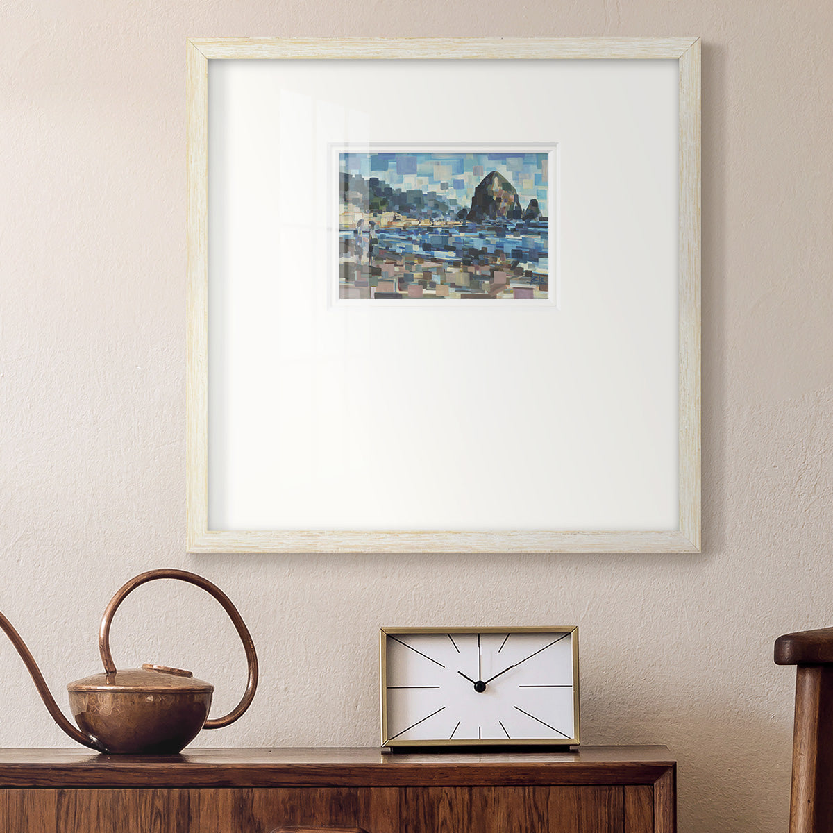 Evening in Cannon Beach- Premium Framed Print Double Matboard