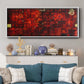 99 Names of Allah  Red - Floater Framed Canvas Print
