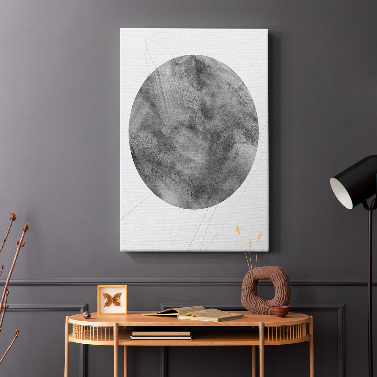 Graphite Moon II - Canvas Art Print