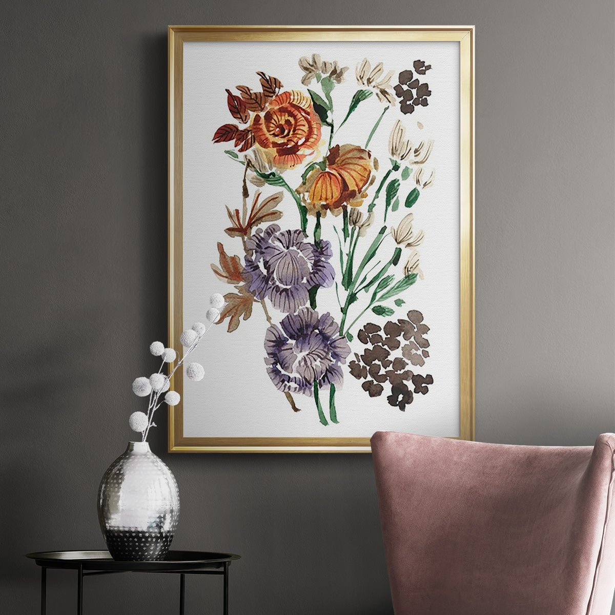 Garden Bouquets I - Modern Framed Canvas Print