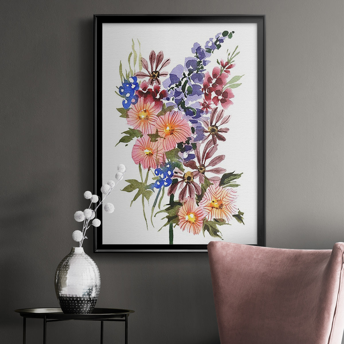 Garden Bouquets III - Modern Framed Canvas Print