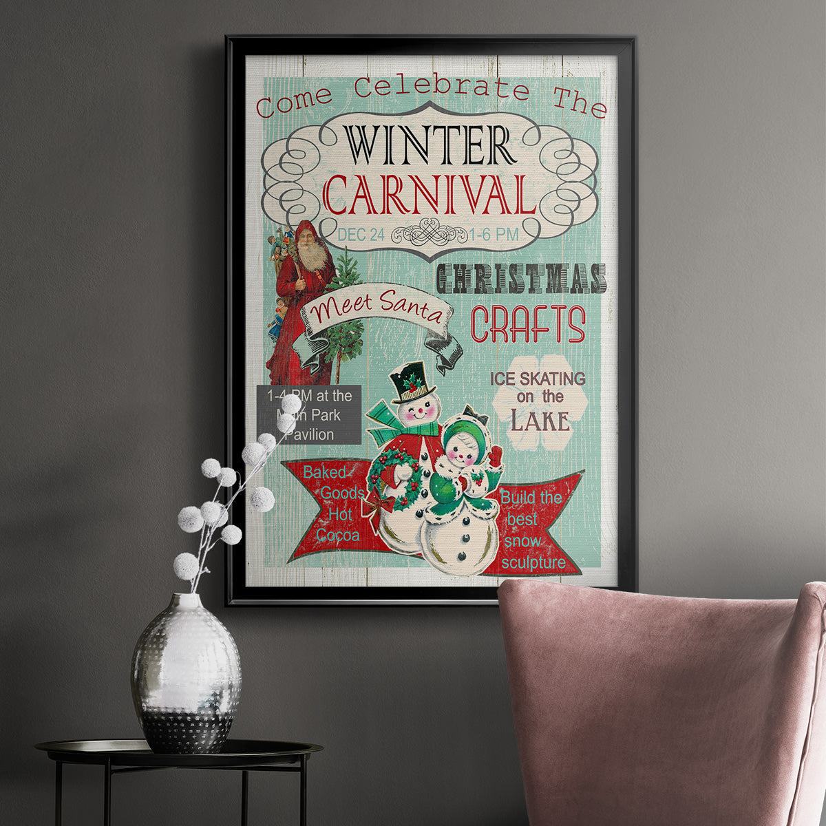 Bright Christmas Carnival - Modern Framed Canvas Print