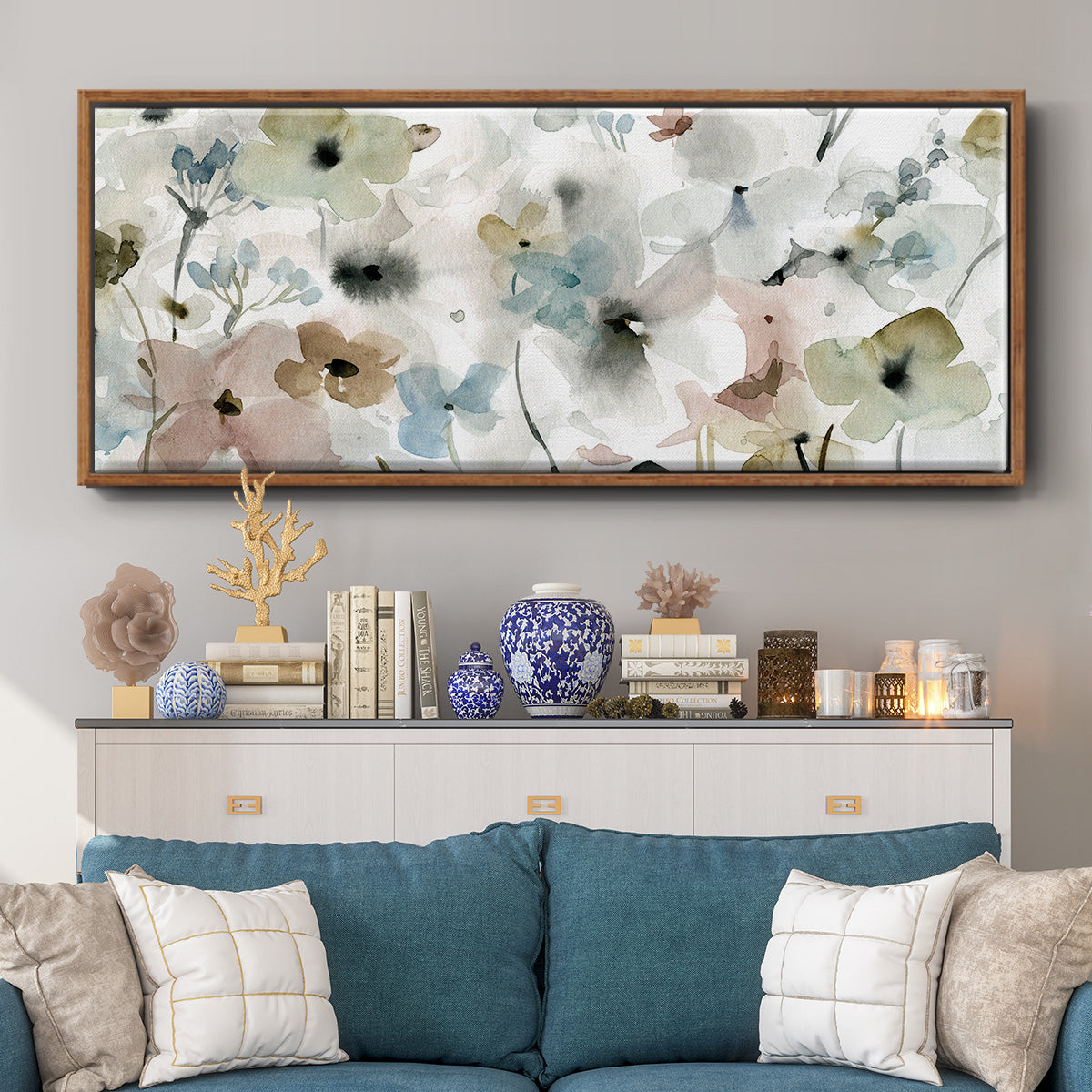 Evening Garden - Floater Framed Canvas Print